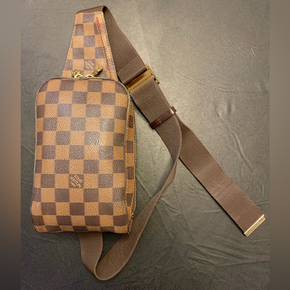 Louis Vuitton Geronimos Waist/Bum Bag Damier Canvas w/Red Interior *Authentic*